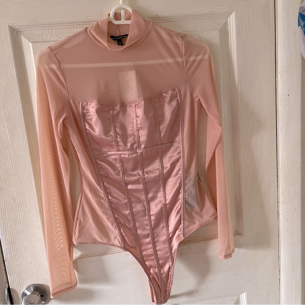 Guess Los Angeles Short Cake Women’s Sheer Mesh Bodysuit Size Medium. NWT.